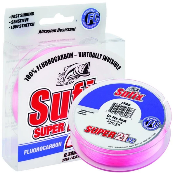 Sufix Süper 21 0.25mm 50m Pink Fluorocarbon Misina 5.9kg Çeker ürün görseli 1