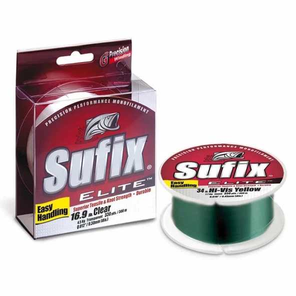 Sufix Elite 0.23mm 300m Low-Vis Green Monofilament Misina 4.4kg Çeker ürün görseli 1