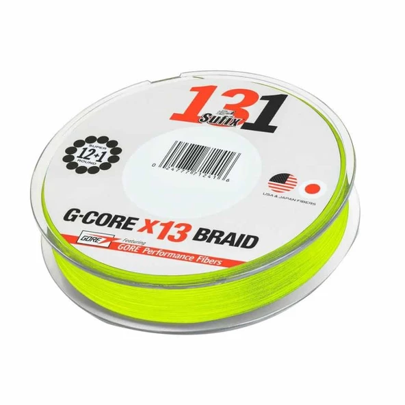 Sufix 131 G-Core X13 0.165 mm 150m NEON CHARTREUSE İp Misina 9.1kg Çeker ürün görseli 1