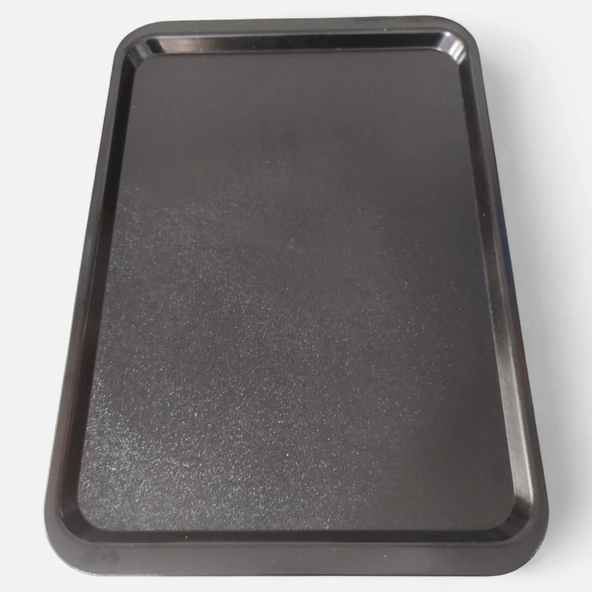 1 ADET BÜYÜK BOY SERVİS TEPSİSİ KAYDIRMAZ YÜZEY 53x37 cm Siyah Renk ürün görseli 1