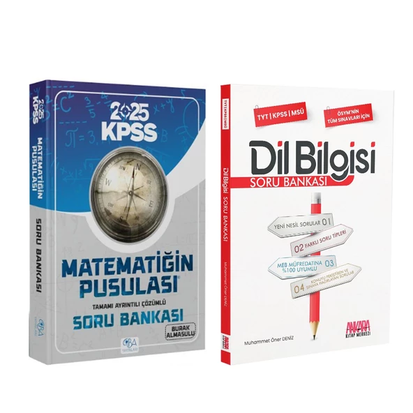 CBA Akademi KPSS Matematiğin Pusulası ve AKM Dil Bilgisi Soru Bankası Seti 2 Kitap ürün görseli 1