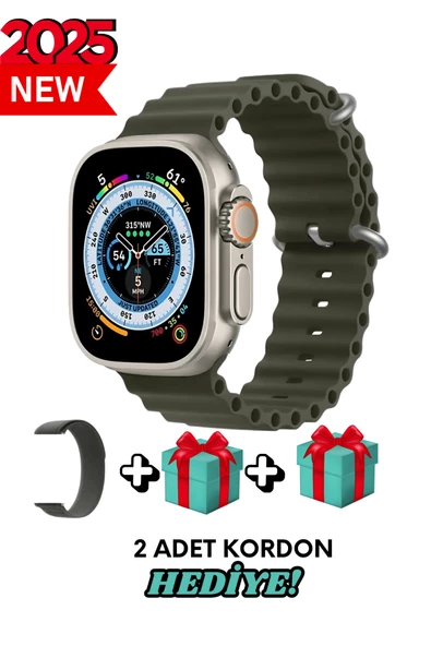 Huawei P50 Pro Uyumlu Akıllı Saat Watch ULTRA2 49MM Kordon Hediyeli - Son Versiyon ürün görseli 1