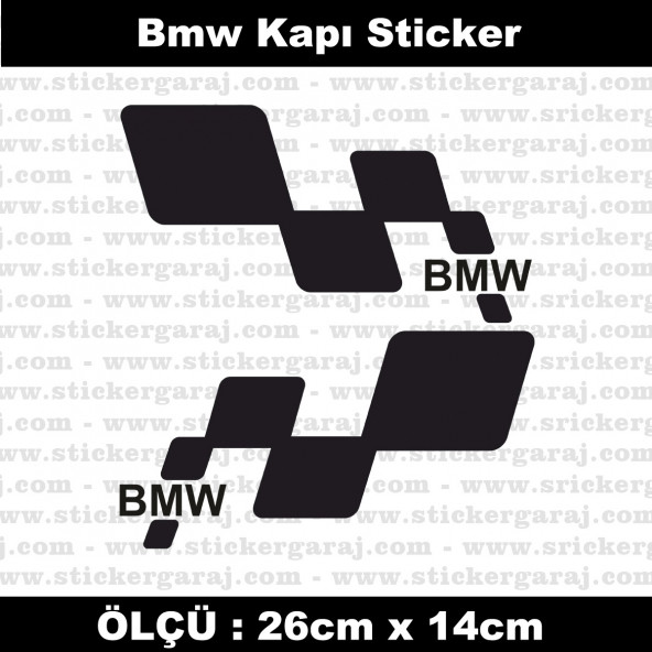 Bmw sticker yan kapı şerit tuning model set etiket 2li siyah ürün görseli 1