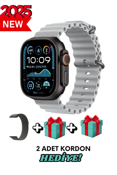 Samsung Galaxy M10 Uyumlu Akıllı Saat Watch ULTRA2 49MM Kordon Hediyeli - Son Versiyon ürün görseli 1