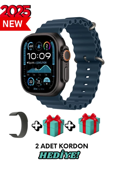 Apple iPhone 13 Pro Uyumlu Akıllı Saat Watch ULTRA2 49MM Kordon Hediyeli - Son Versiyon ürün görseli 1