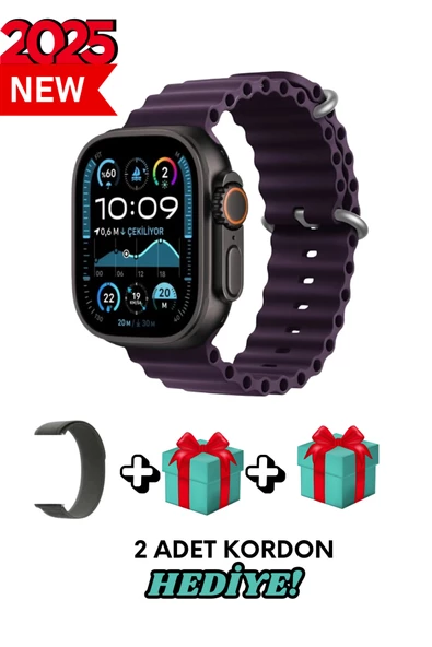 Sony Xperia Uyumlu Akıllı Saat Watch ULTRA2 49MM Kordon Hediyeli - Son Versiyon ürün görseli 1
