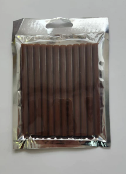 G-006 Silikon Keratin Kısa Kaynak Kahverengi Çubuk 12'li - 10cm ürün görseli 1