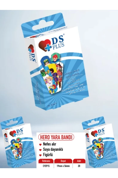 Ds Plus Hero Erkek Çocuk Yara Bandı 20'li ürün görseli 1