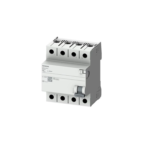 Siemens 5SV5344-6 Kaçak Akım Koruma Rölesi 4x40A 30Ma ürün görseli 1