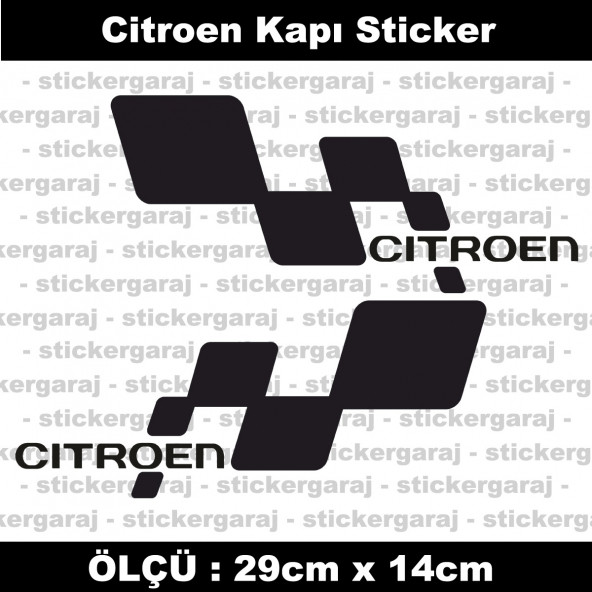 Citroen sticker yan kapı şerit tuning model set etiket 2li siyah ürün görseli 1
