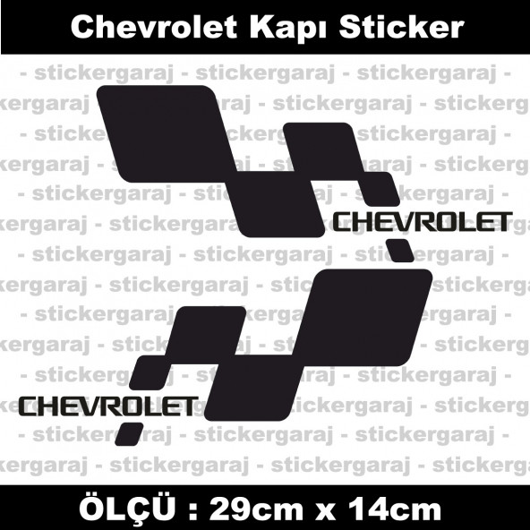 Chevrolet sticker yan kapı şerit tuning model set etiket 2li siyah ürün görseli 1