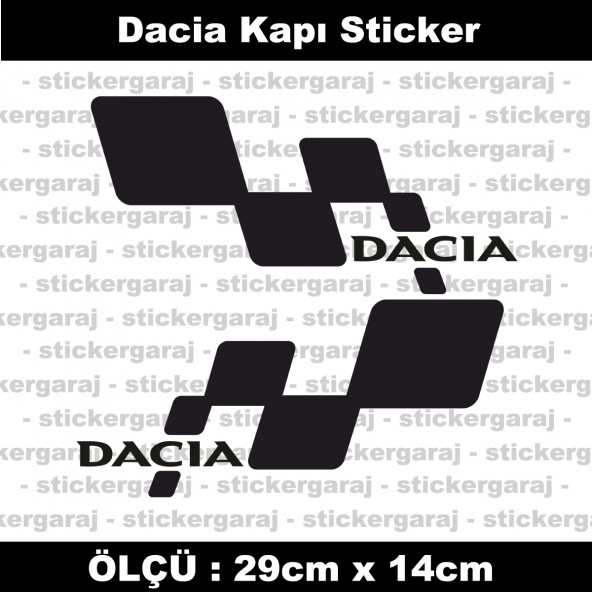 Dacia sticker yan kapı şerit tuning model set etiket 2li siyah ürün görseli 1