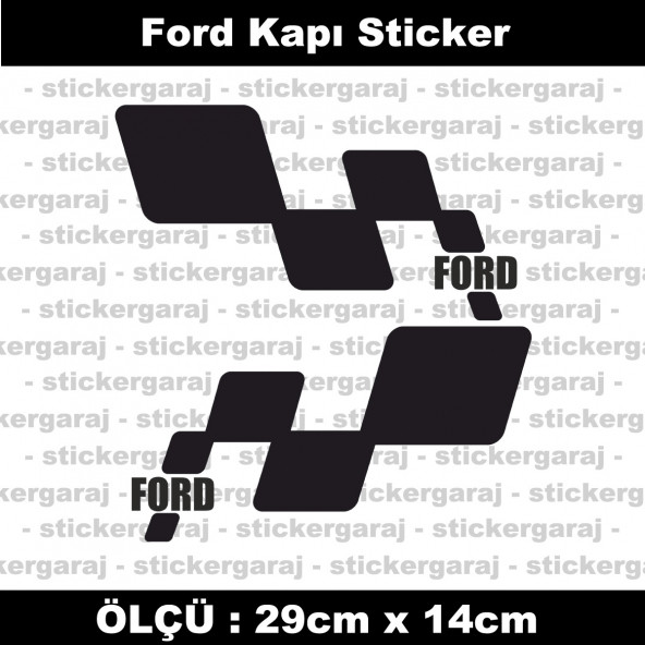 sticker yan kapı şerit tuning model set etiket 2li siyah ürün görseli 1