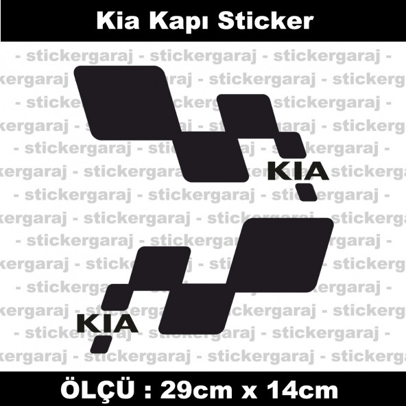 Kia sticker yan kapı şerit tuning model set etiket 2li siyah ürün görseli 1