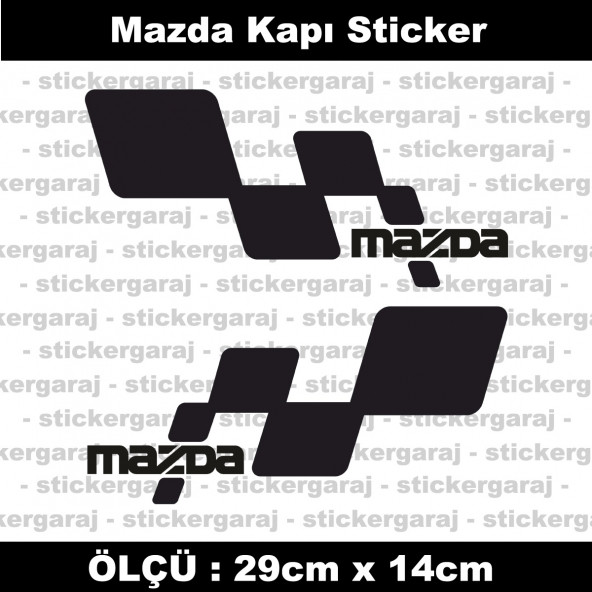 Mazda sticker yan kapı şerit tuning model set etiket 2li siyah ürün görseli 1