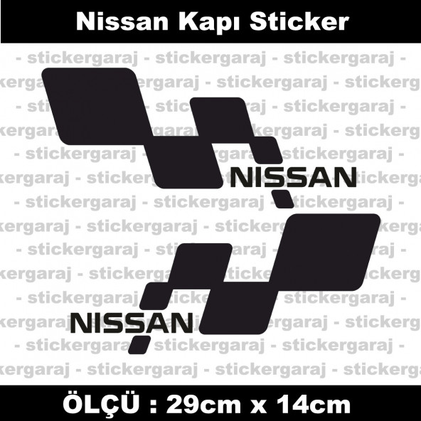 Nissan sticker yan kapı şerit tuning model set etiket 2li siyah ürün görseli 1