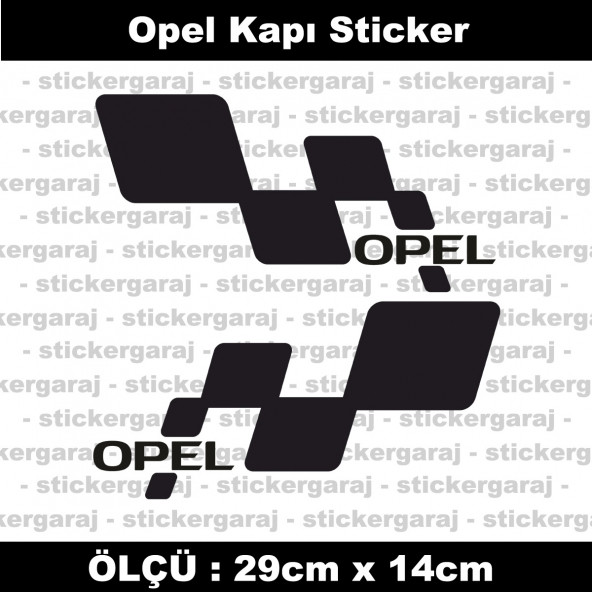 Opel sticker yan kapı şerit tuning model set etiket 2li siyah ürün görseli 1