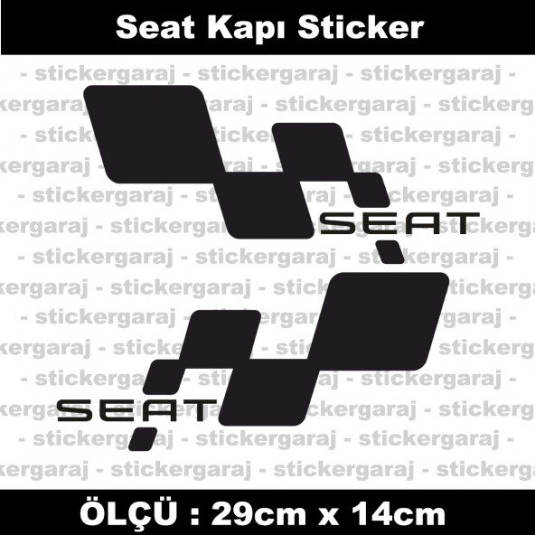 Seat sticker yan kapı şerit tuning model set etiket 2li siyah ürün görseli 1