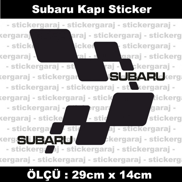 Subaru sticker yan kapı şerit tuning model set etiket 2li siyah ürün görseli 1