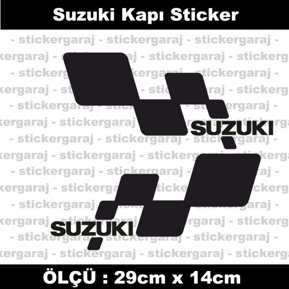 Suzuki sticker yan kapı şerit tuning model set etiket 2li siyah ürün görseli 1