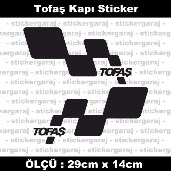 Tofaş sticker yan kapı şerit tuning model set etiket 2li siyah ürün görseli 1
