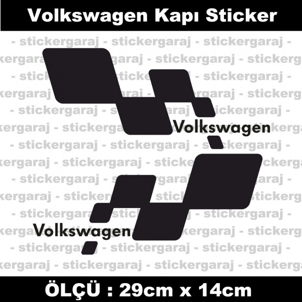 Volkswagen sticker yan kapı şerit tuning model set etiket 2li siyah ürün görseli 1