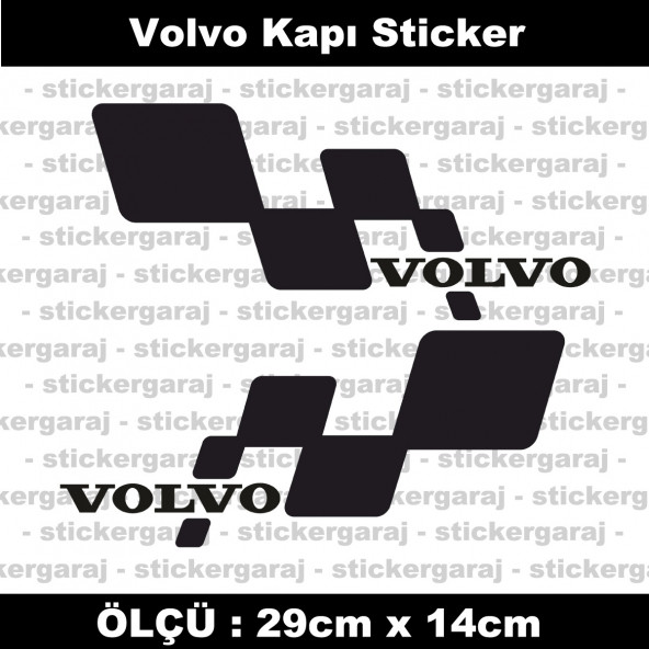 Volvo sticker yan kapı şerit tuning model set etiket 2li siyah ürün görseli 1