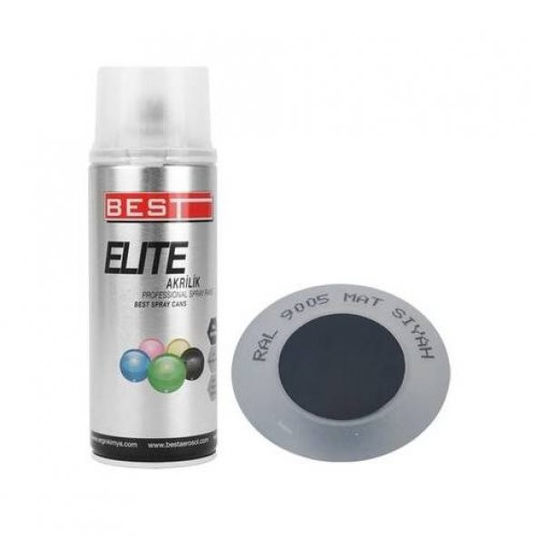 Best Elite Sprey Boya Mat Siyah Ral 9005 400 ml ürün görseli 1