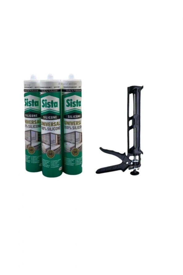 Beyaz Silikon 280 Ml 3lü Set Ve Plastik Silikon Tabanca ürün görseli 1