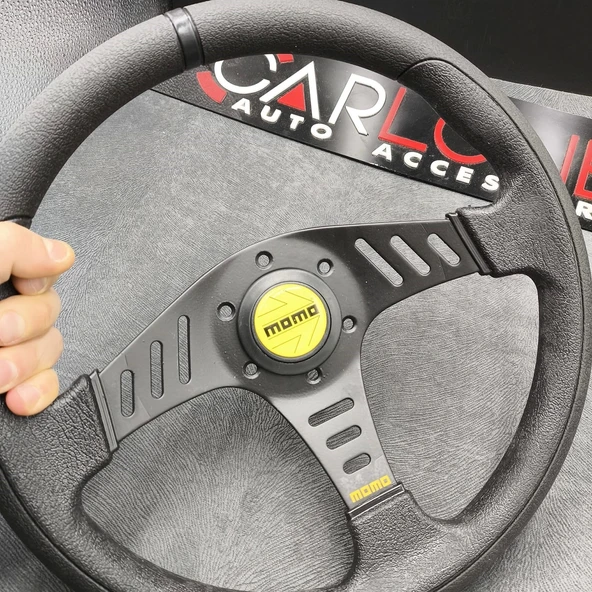 PTTAVM: Momo Spor Direksiyon 32cm Siyah Yüzük ve Detaylı-Yarıklı