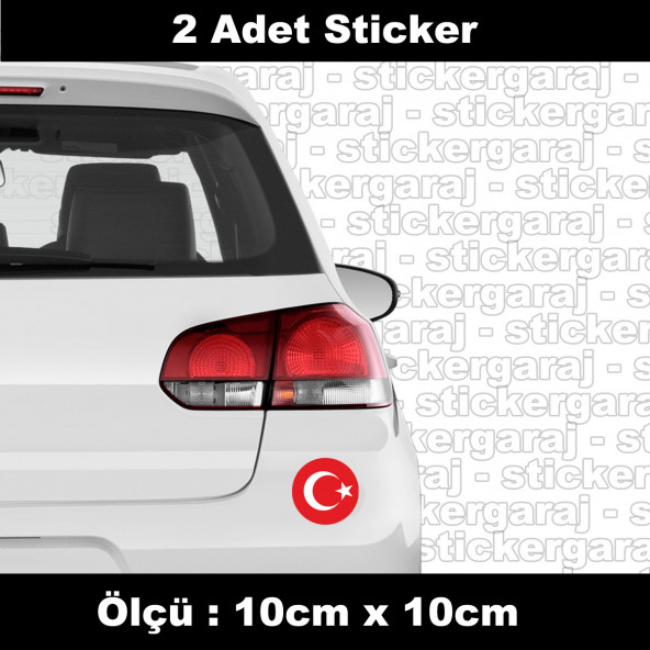 Ayyıldız sticker oto araba sticker - Tampon cam kapı kaput bagaj uyumlu etiket - 2 adet ürün görseli 1