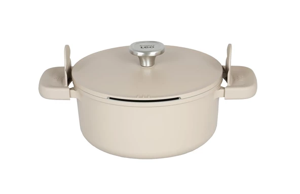 BergHOFF Leo Phantom Yapışmaz Kapaklı Tencere Latte 24 cm 8501449 ürün görseli 1