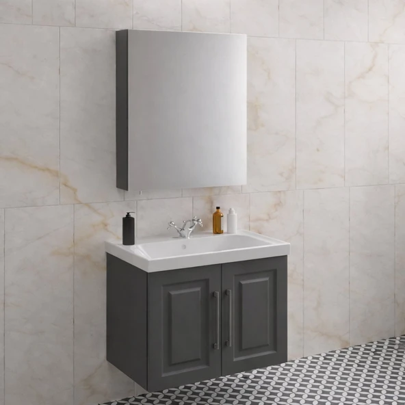 Denko Royal 65 Cm Antrasit Banyo Dolabı Takımı ürün görseli 1