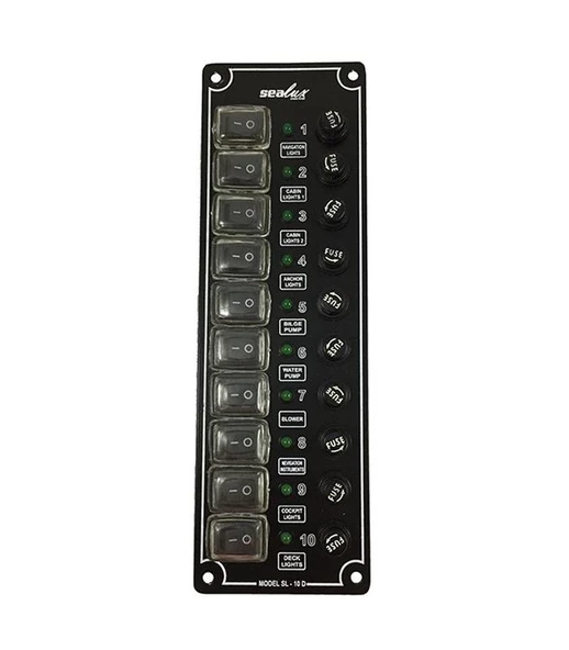10 ANAHTARLI İZOLELİ DİKEY SWITCH PANEL TEKNE ürün görseli 1