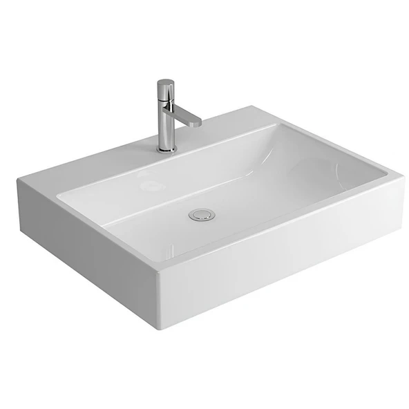 Newarc Power Dikdörtgen Batarya Delikli Beyaz Lavabo 60x46 Cm 4800 (POW.L060) ürün görseli 1