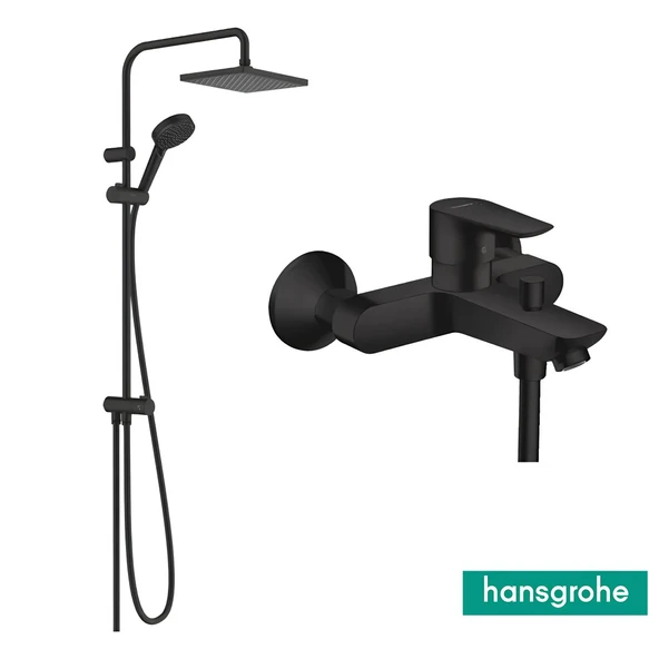 Hansgrohe Vernis Siyah Duş Kolonu ve Talis E Banyo Bataryası Aplike 26289670 ürün görseli 1