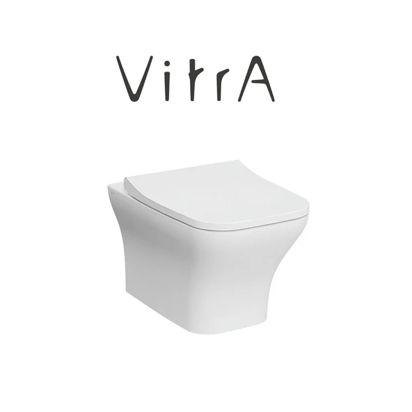 Vitra Zentrum Kanallı Klozet Beyaz Square Asma Klozet 7484L003-0090, Vitra Yavaş Kapak 191-003-009 ürün görseli 1