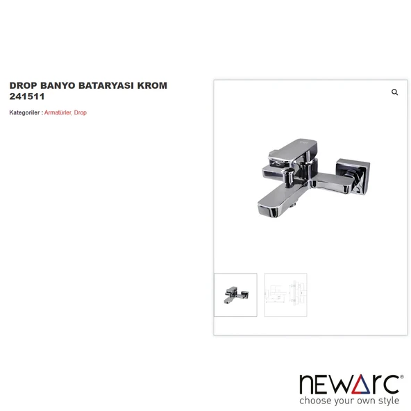Newarc Drop Krom Banyo Bataryası 241511 - Resim 2