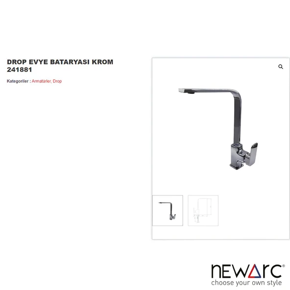 Newarc Drop Krom Eviye Bataryası 241881 - Resim 2