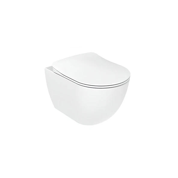 Creavit Free Kanalsız Mat Beyaz Asma Klozet FE322-00MB00E, Creavit Duck Duroplast Yavaş Kapak ürün görseli 1