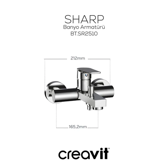 Creavit Sharp Krom Banyo Bataryası SR2510 - Resim 2