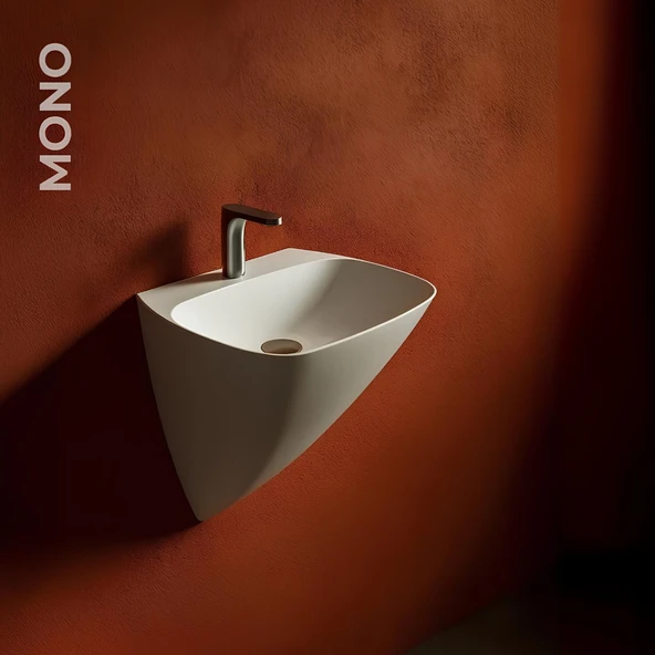 Newarc Mono Monoblok Beyaz Delikli Lavabo 50x46 Cm 3818 (MOD.L050) ürün görseli 1