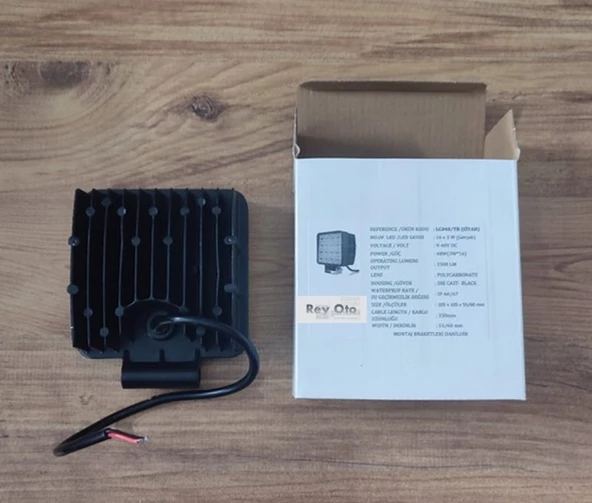 16 Led Kare 9-48 Volt 48 Watt Ip67 Çalışma Lambası - Resim 4