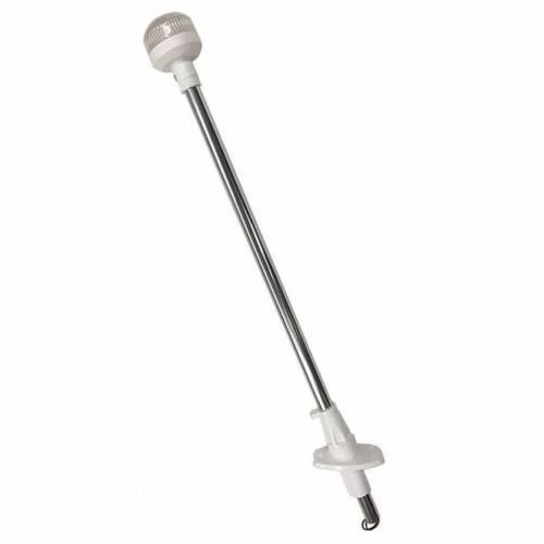 IŞIKLI BAYRAK DİREĞİ AYARLI led 12v,BEYAZ 60cm ürün görseli 1