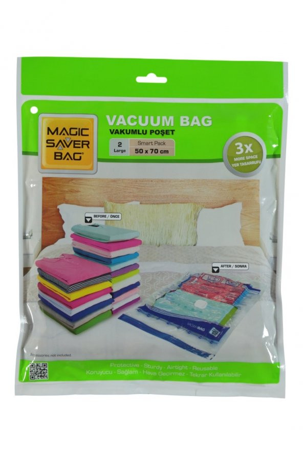 Vakumlu Poşet - Hurç Large Boy 50 cm X 70 cm Magic Saver ürün görseli 1