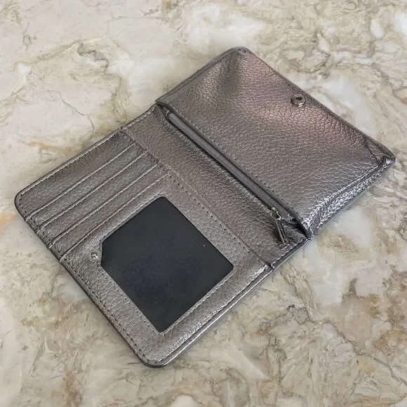 Pull Bear Metalik Gümüs Cüzdan Kartlık - Resim 3