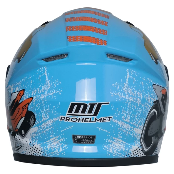 MTS 201 MAVİ ÇOCUK KASKI KAPALI MODEL - Resim 4