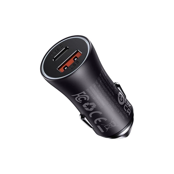 Baseus Max Dual Car Charger U+C 60W ürün görseli 1