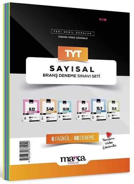 Marka 2025 YKS TYT Sayısal 6 Fasikül 66 Deneme Set Marka Yayınları ürün görseli 1