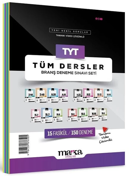 Marka 2025 YKS TYT Tüm Dersler 15 Fasikül 150 Deneme Set Marka Yayınları ürün görseli 1